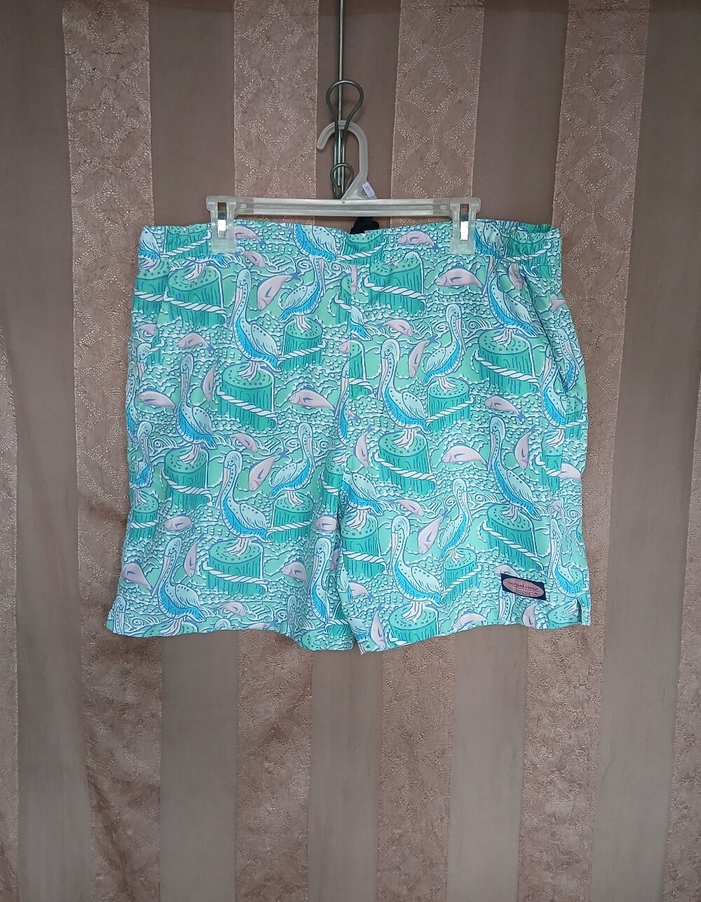 💎 Vineyard Vines Men's Pelican Print Swim Shorts 0441
